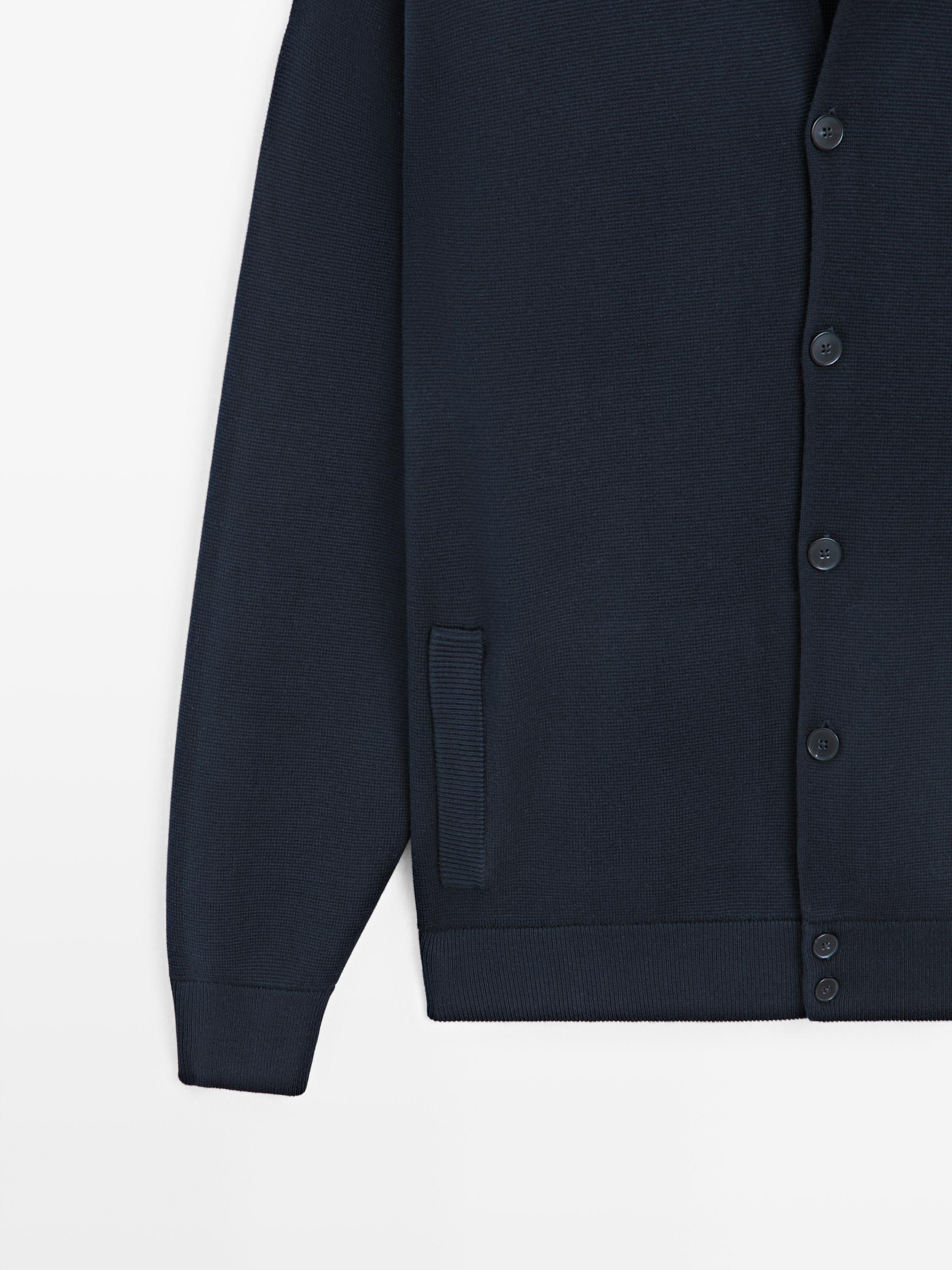 Cardigan à col polo 100 % coton